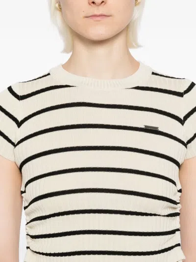 Ground Zero Striped Top In White