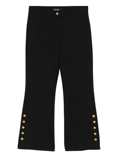 Cambio Button-detailed Flared Trousers In Black