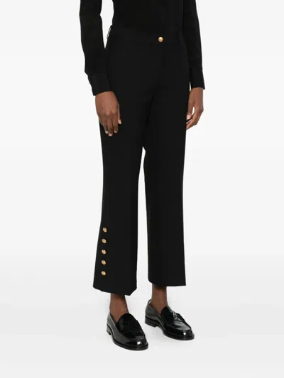 Cambio Button-detailed Flared Trousers In Black