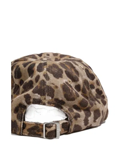 Bimba Y Lola Leopard-print Cotton Cap In Gray