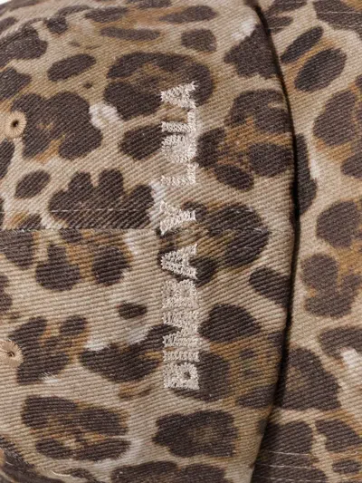 Bimba Y Lola Leopard-print Cotton Cap In Gray
