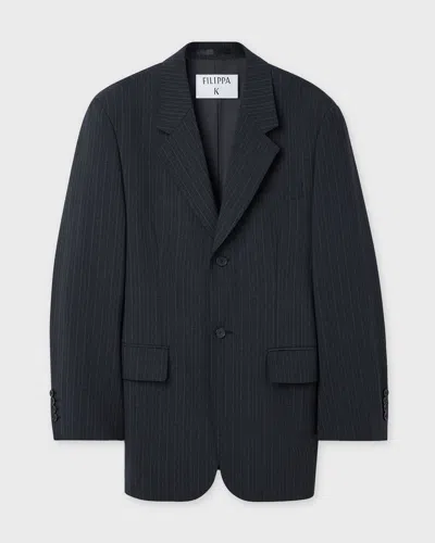 Filippa K Kavaj Hourglass Pinstripe Anthracite In Black