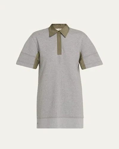 3.1 Phillip Lim Polo-collar Short-sleeve Mini Dress In Gray