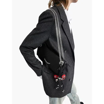 Zadig & Voltaire Rock Ii Grained Leather Crossbody Bag In Black