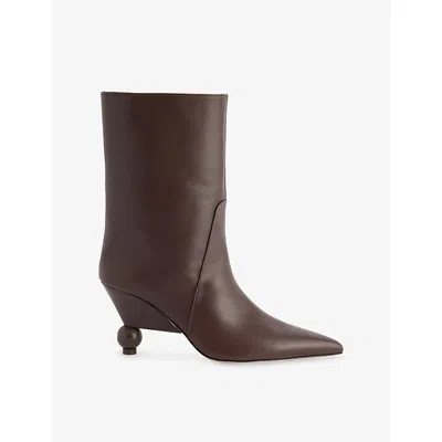 Weekend Max Mara Pointed Ankle Boots In Brown