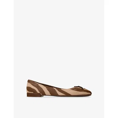 Jimmy Choo Scarlett Suede Zebra Print Ballet Flats In Brown
