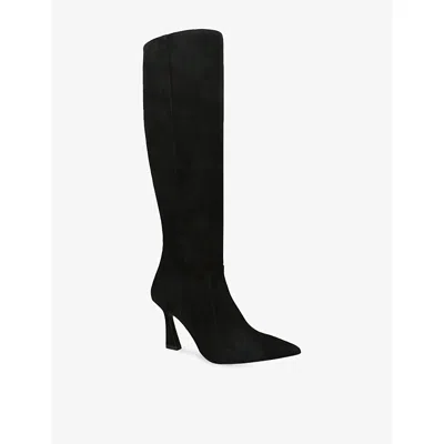 Stuart Weitzman Knee-high Boots With Pointed Toe And Curved Heel In Black