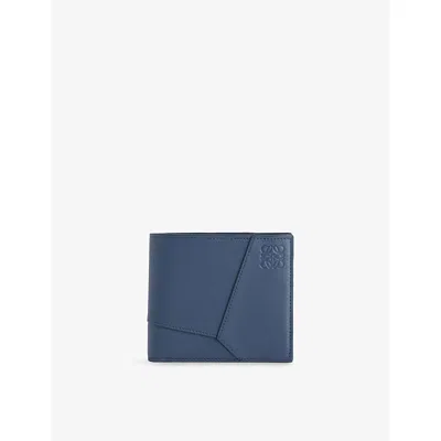 Loewe Leather Puzzle Edge Wallet In Blue