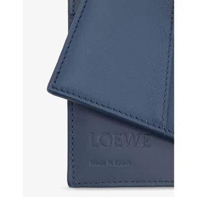 Loewe Leather Puzzle Edge Wallet In Blue