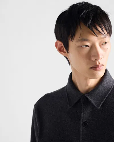 Prada Patch-pocket Button Shirt In Gray