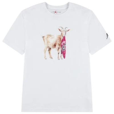 Jordan Boys' Mj Flt Goat Short Sleeved Crewneck Tee - Big Kid In White