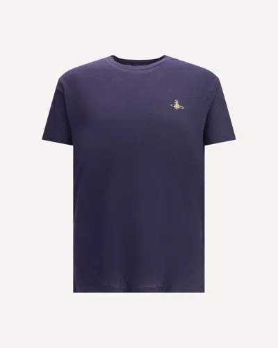 Vivienne Westwood Woman T-shirt Navy Size L Organic Cotton In Blue