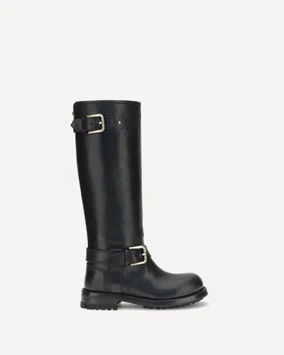 Dolce & Gabbana Knee-high Boots With Buckle Detail In Multi