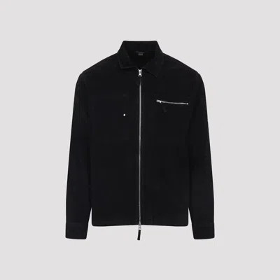 C.p. Company Corduroy Overshirt With Pointed Collar In Black