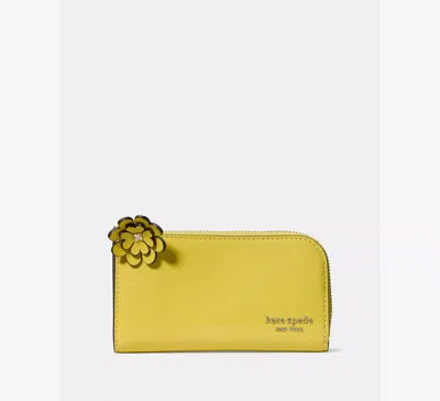 Kate Spade Devin Glazed Small Bifold Wallet In Yellow