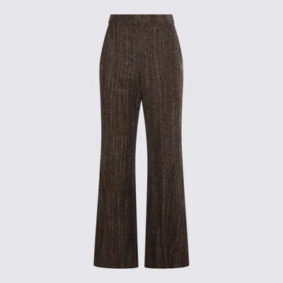 Fendi Rust Wool And Alpaca Trousers Women In Brown
