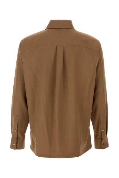 Fendi Luxurious Wool Long Sleeve Shirt In Brown
