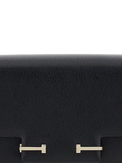 Tom Ford Black Leather Crossbody Bag In Black