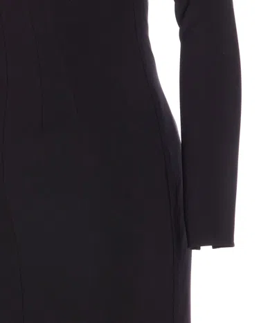 Elisabetta Franchi Light Crepe Dress With Black Jewel Chain In Black