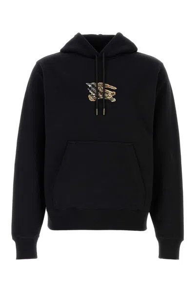 Burberry Simon Hoodie With Front Pocket And Hood In Black