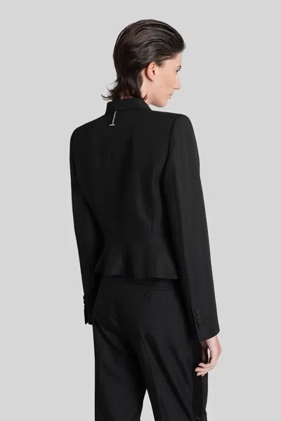 Alexander Mcqueen Double-breasted Wool-blend Blazer In Black