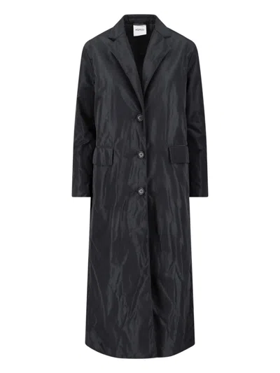 Aspesi Long Jacket With Buttoned Cuffs And Pockets In Black