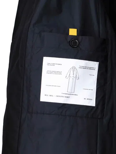 Aspesi Long Jacket With Buttoned Cuffs And Pockets In Black