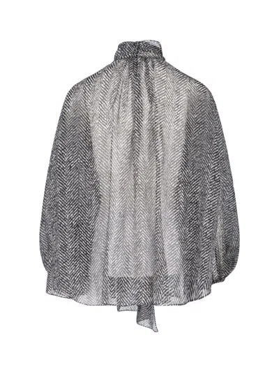 Dolce & Gabbana Dolce&gabbana Women Silk Chiffon Blouse In Black