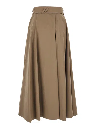 Burberry "brenda" Midi Skirt In Brown