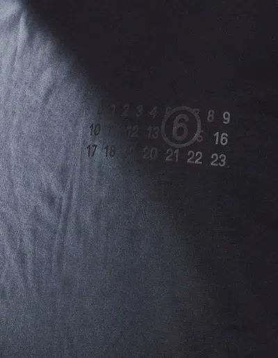 Mm6 Maison Margiela Mm6 By Maison Margiela Gradient Effect Black T-shirt With Subtle Graphic Print In Blue