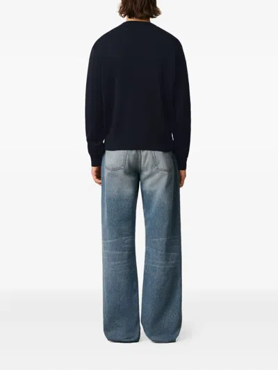 Ami Alexandre Mattiussi Ami Paris Logo Embroidered V-neck Cardigan In Animal Print