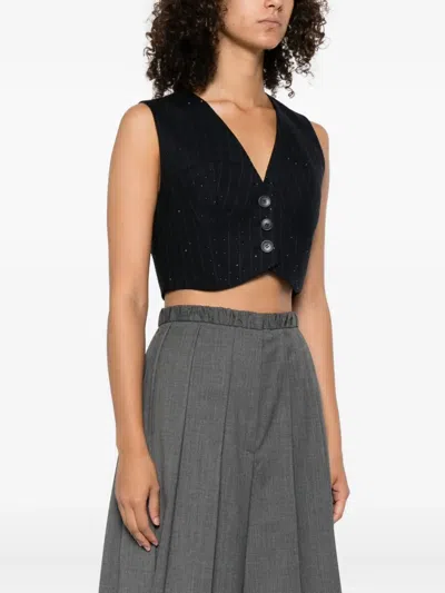 Sandro ピンストライプ トップ In Black