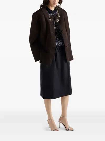 Prada Bonded Suede Jacket In Multi