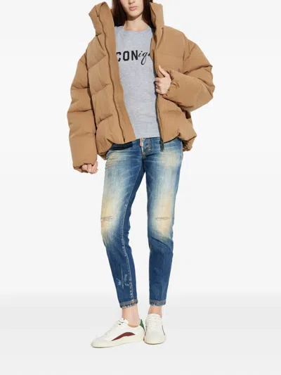 Dsquared2 プリント キルティングジャケット In Brown