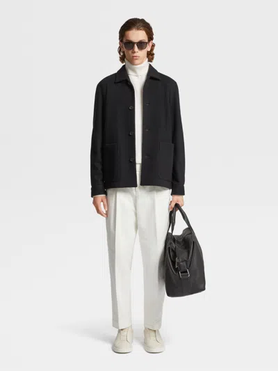 Zegna Jerseywear Wool And Cashmere Alpe Chore Jacket In Black