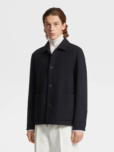 Zegna Jerseywear Wool And Cashmere Alpe Chore Jacket In Black