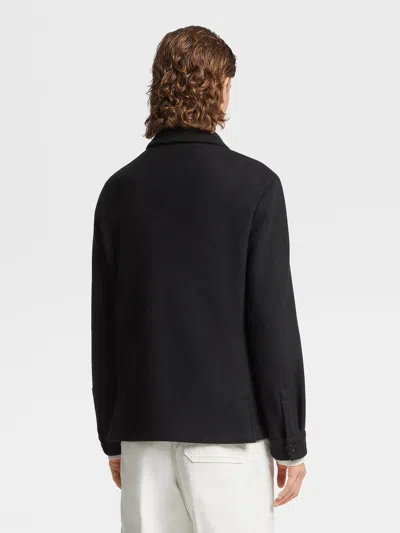 Zegna Jerseywear Wool And Cashmere Alpe Chore Jacket In Black