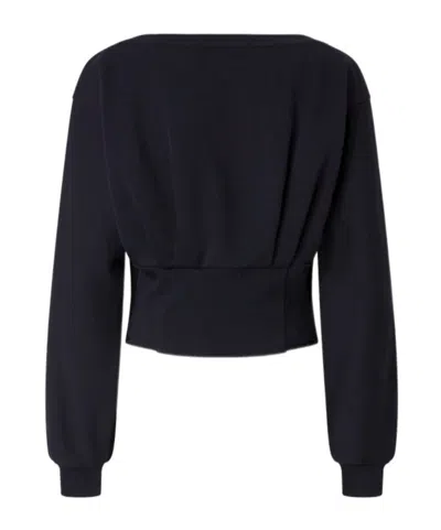 Pinko Sweat-shirt Bustier À Boutons In Black