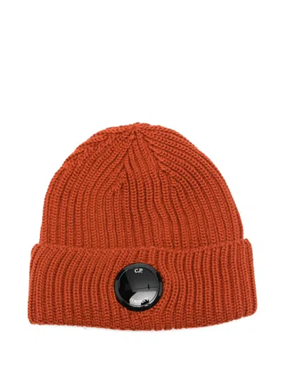 C.p. Company Cp Company Accessories Knit Cap In Extrafine Merino Wool In Orange