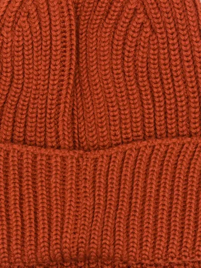 C.p. Company Cp Company Accessories Knit Cap In Extrafine Merino Wool In Orange