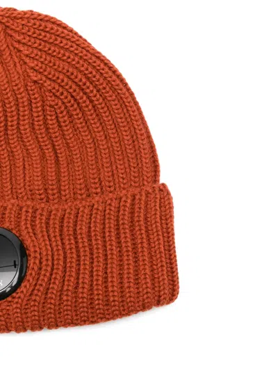 C.p. Company Cp Company Accessories Knit Cap In Extrafine Merino Wool In Orange