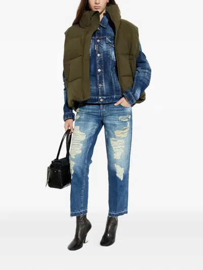 Dsquared2 Long Sleeve Denim Jacket In Blue