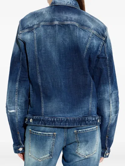 Dsquared2 Long Sleeve Denim Jacket In Blue
