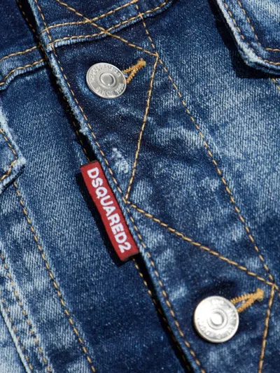 Dsquared2 Long Sleeve Denim Jacket In Blue