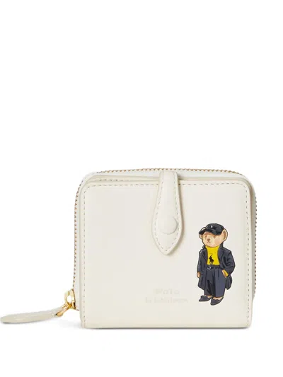Polo Ralph Lauren Polo Bear Leather Wallet In White