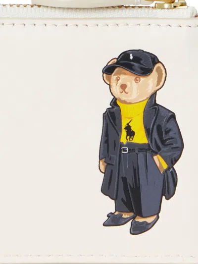 Polo Ralph Lauren Leather Logo Embossed Coin Purse In White