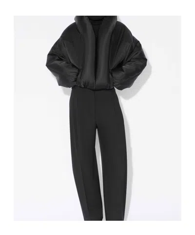 Alaïa Taffeta Padded Bomber Jacket In Black