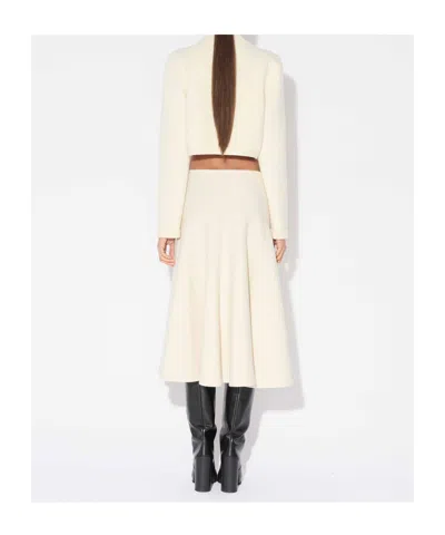Alaïa Alaia Flared Cashmere Knit Skirt In White