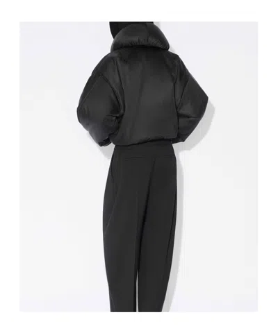Alaïa Taffeta Padded Bomber Jacket In Black