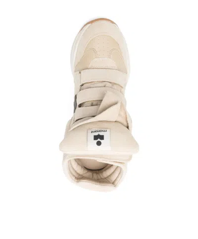 Isabel Marant Balskee Leather And Suede High-top Wedge Sneakers In Neutral